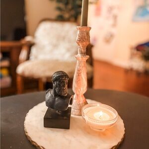 Pink Marble Candlestick